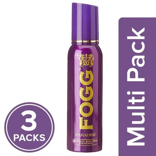 Fogg Fragrance Body Spray - Paradise, 3x150 ml (MultiPack)