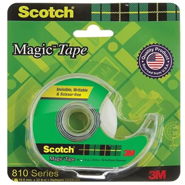 Scotch Magic Tape Dispenser & Roll - 810D, 2 cm x 32.9 m, 1 pc