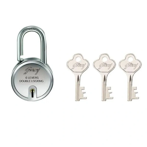 Godrej Round 6 Levers 3 Keys Padlock, 1 pc