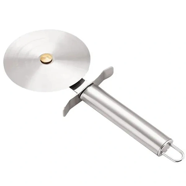 Petals Steel Pizza Cutter/Sandwic/ Pastry Cake/Dough Cutter - Broad Height Wheel, Kitchen Essential, 1 pc