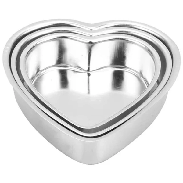 Klassic Aluminium Heart Shape Cake Mould , KL-61, 3 pcs