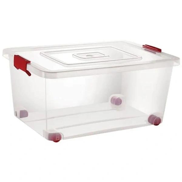 Nakoda Venus 222 Storage Container - With Wheel & Lock Handle, Transparent, 32 l