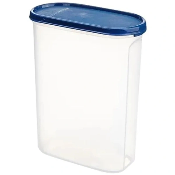 Signoraware Oval No.4 Modular Multi-Purpose Plastic Containers with Lid for Kitchen Storage | Food Grade BPA Free Leak Proof | Spices Atta Grains and More Organizers, 2.3 L (2300ml, Mod Blue)