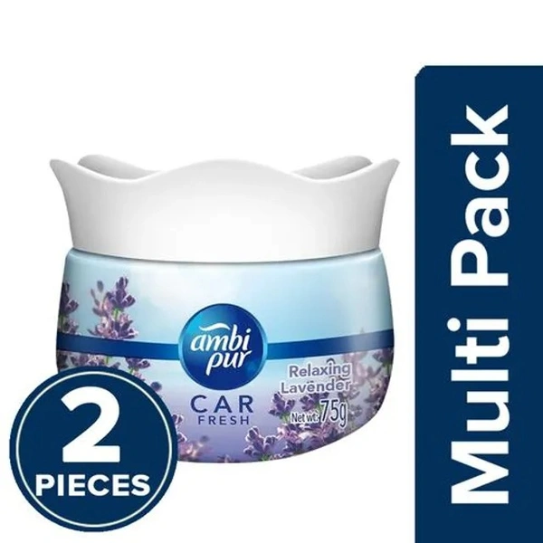 Ambipur Car Freshener Gel - Relaxing Lavender, 2 X 75 g Multipack