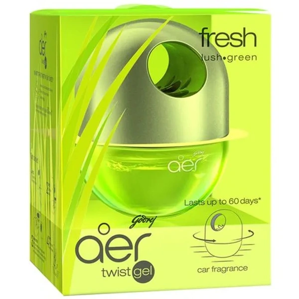 Godrej Aer Twist Gel - Car Air Freshener, Fresh Lush Green, 45 g
