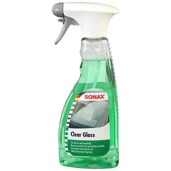 Sonax Clear Glass Spray - Removes Tough Stains & Dirt, Fresh Lemon Fragrance, 500 ml