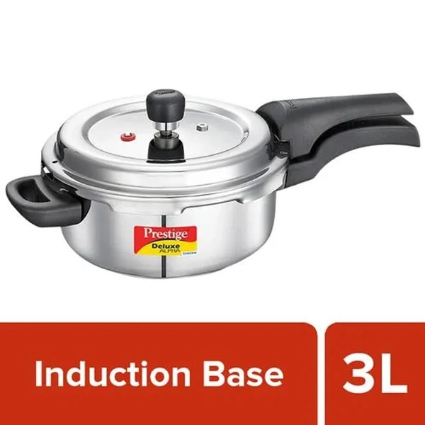 Prestige Deluxe Alpha Svachh Stainless Steel Spillage Control Pressure Cooker - Silver, 3 l