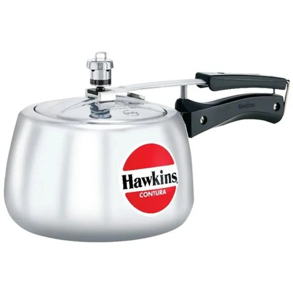 Hawkins Contura Aluminium Inner Lid Pressure Cooker - With Handle, Silver, HC30, 3 l