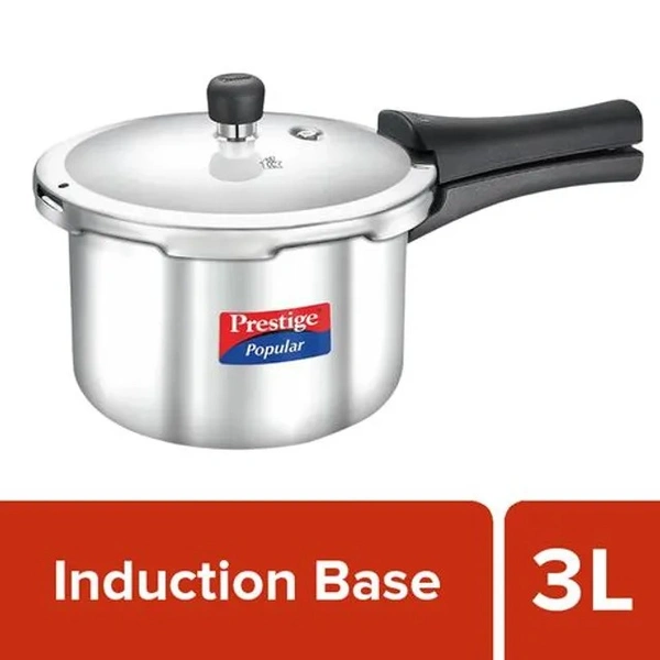 Prestige Popular Stainless Steel Outer Lid Pressure Cooker - Induction Base, 20651, 3 L