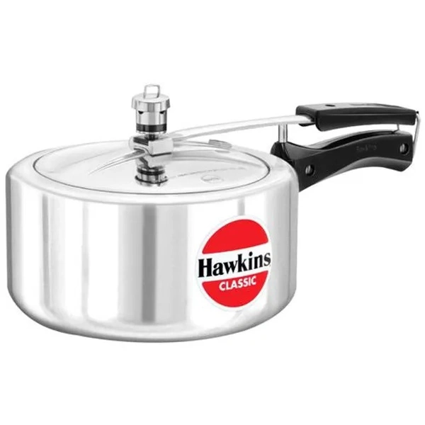 Hawkins Classic Aluminium Inner Lid Pressure Cooker - With Handle, Silver, CL35, 3.5 l