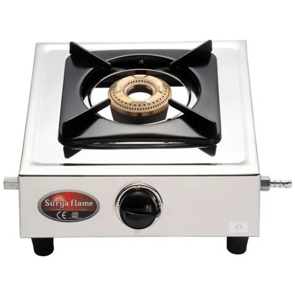 Surya Flame 3 Burner Glaze MS Cook Top Gas Stove - Manual Ignition, 1 pc