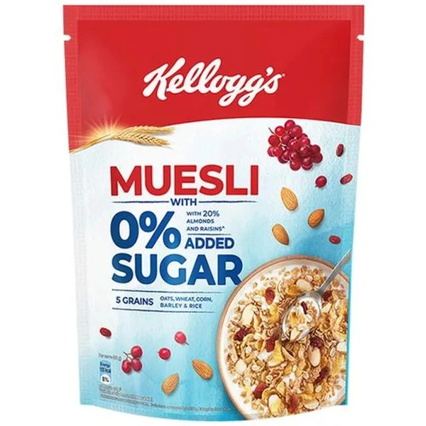 Kelloggs Muesli - With 0% Added Sugar, 2x500 g Multipack