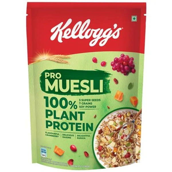 Kelloggs Kellogg`s Pro Muesli - With 100% Plant Protein High Prote 500 g Pouch, 500 g Pouch