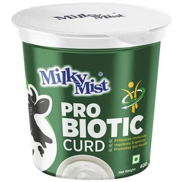 Milky Mist Probiotic Curd - Great Source Of Calcium, Enhances Immunity, Aids In Digestion, 400 g Cup - 400 G