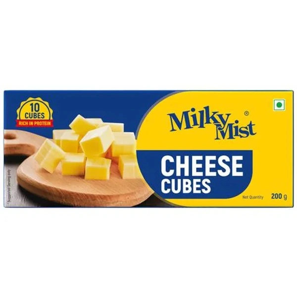 Milky Mist Cheese Cubes - Rich In Protein, Calcium, Enhance Taste & Flavour, 200 g Carton - 200 G