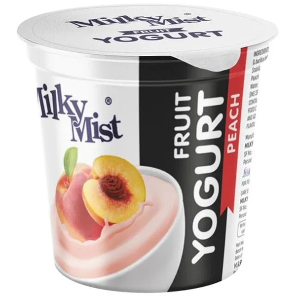 Milky Mist Fruit Yoghurt - Peach, Great Source Of Probiotics, Light & Healthy, 100 g - 100 g