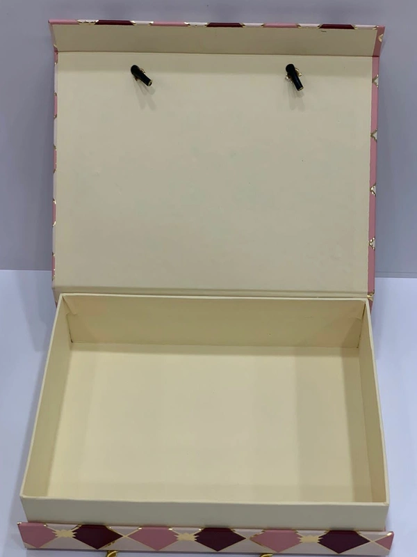 Premium Foiled Ribbon Boxes - Red, 8×6×2 Inches