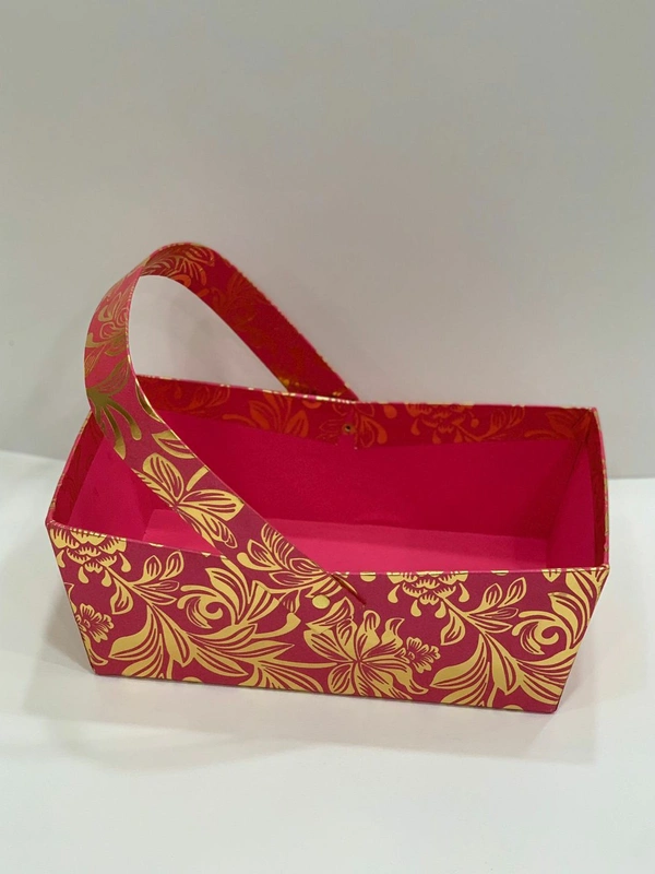 FOILED HAMPER BASKETS - Red, 7×10×4 Inches