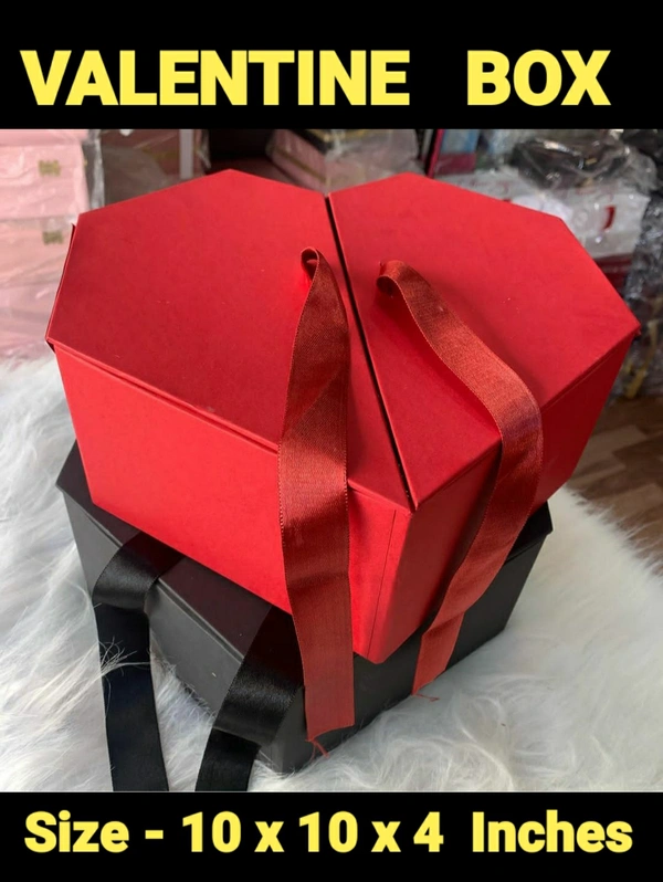Big Heart Shaped Box - Red, 10×10×4 Inches