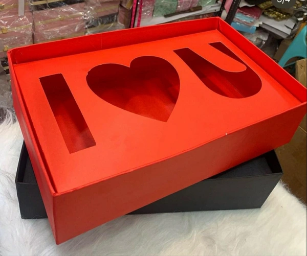 I LOVE U - BIG HAMPER BOX - Red, 15×10×4 Inches