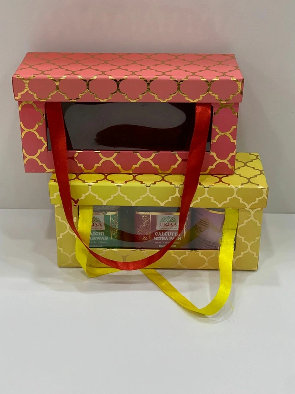 JAR BAG BOXES MORROCAN FOILED  - Yellow, 8×3×4 Inches