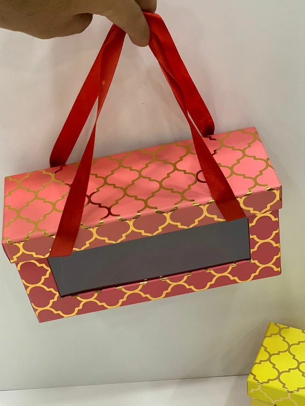 JAR BAG BOXES MORROCAN FOILED  - Yellow, 8×3×4 Inches