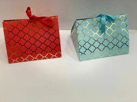 TRIANGLE GOLD FOILED BOXES - Cornflower Blue, 8×6×6 Inches