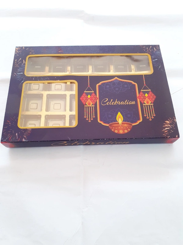 18 CAVITY / CRACKERS CHOCOLATE BOX - Blue, 12×7 Inches