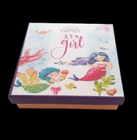 9 CAVITY BABY ANNOUNCEMENT BOX - Blush Pink, 5.5×5.5×1.5 Inches