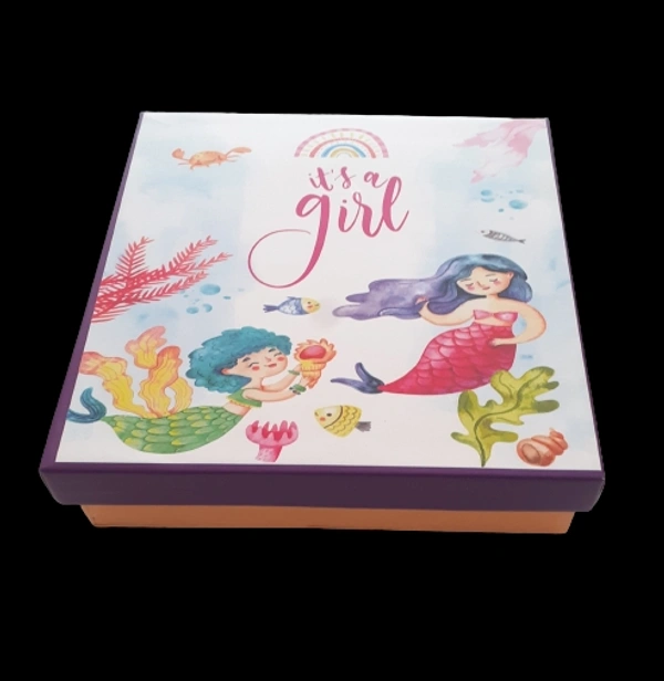 9 CAVITY BABY ANNOUNCEMENT BOX - Blush Pink, 5.5×5.5×1.5 Inches