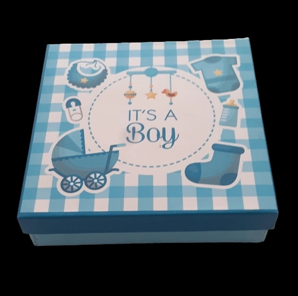 9 CAVITY BABY ANNOUNCEMENT BOX - Blush Pink, 5.5×5.5×1.5 Inches