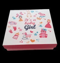 9 CAVITY BABY ANNOUNCEMENT BOX - Blush Pink, 5.5×5.5×1.5 Inches