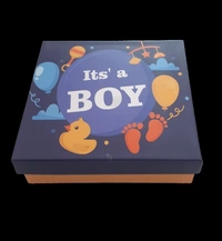 9 CAVITY BABY ANNOUNCEMENT BOX - Blush Pink, 5.5×5.5×1.5 Inches