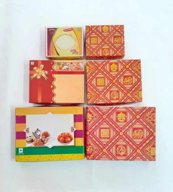 250 Gms - COMMON MITHAI BOX - Red, 4×5 Inches