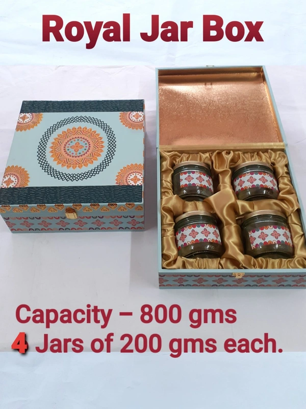 ROYAL JAR BOX - 4 JARS - Turquoise, Capacity - 800 Gms