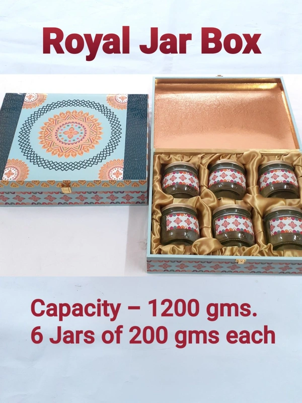 ROYAL JAR BOX - 6 JARS - Turquoise, Capacity - 1200 Gms