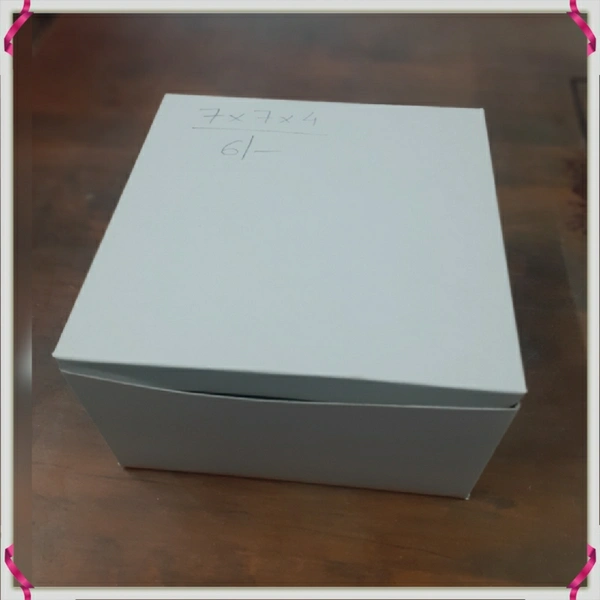 CAKE BOX - White Duplex - For 250 Gms - White, 7×7×4