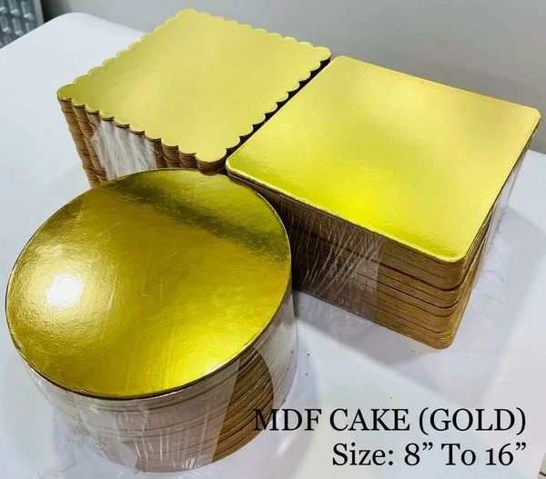CAKE BASE - MDF BOARD - For 1 Kg Cake - Golden Tainoi, 10×10 Inches