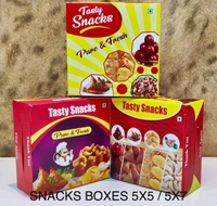 SNACKS BOX - PRINTED DUPLEX - Red, 5×5×2 Inches