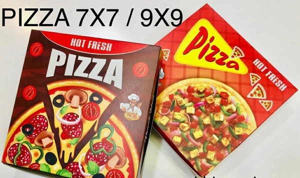 PIZZA BOX - PRINTED DUPLEX  - Red, 9×9×1.5