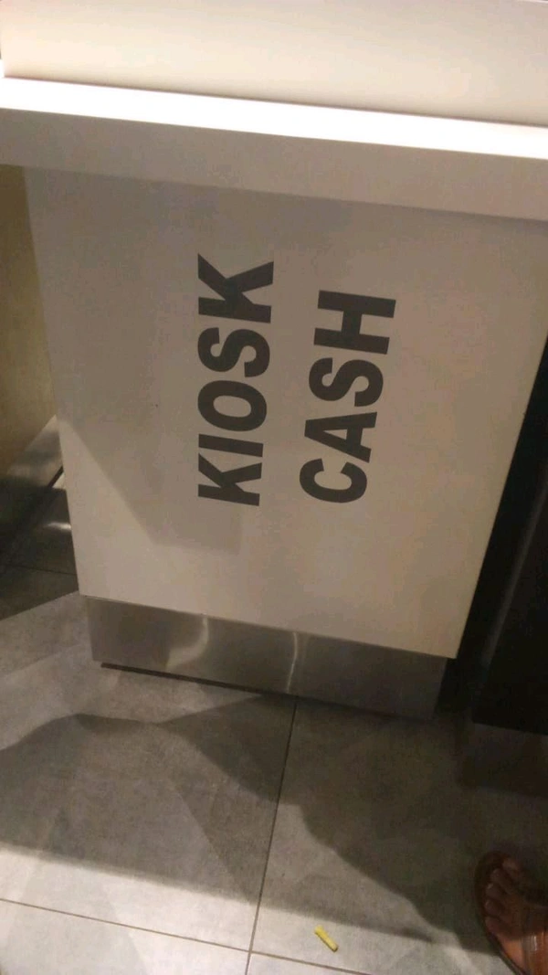Kiosk Cash Lable