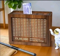 Modern Wodden Piggy Bank  - Brown