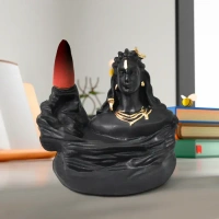 ADIYOGI SMOKE FOUNTAIN Adiyogi Shiva Backflow Smoke Fountain Incense Holder Burner (1 Pc) (1816)