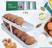 EGG DISPENSOR Plastic 2-Tier Rolling Egg Dispenser For 12-14 Eggs (1 Pc) (1748)