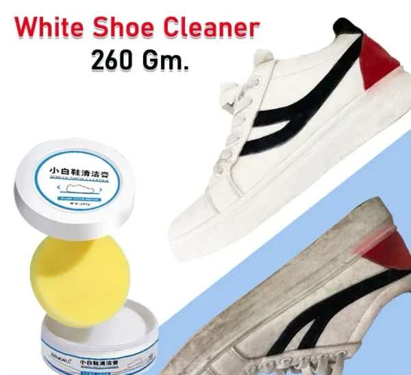 WHITE SHOE CLEANER 260G White Shoe Cleaner Cream with Sponge 