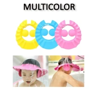 BABY SHOWER CAP Adjustable Safe Soft Bathing Baby Shower Hair Wash Cap For Children, Baby Bath (331) - Yellow
