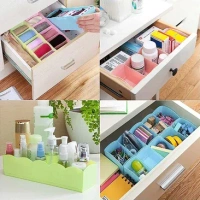 4PCS SOCKS TRAY 5 Compartments Socks / Handkerchief / Underwear Storage Box Socks Drawer Closet Organizer Storage Boxes (Pack Of 4) (872) - Pack of 4