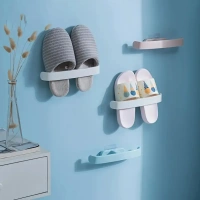 MULTI HANGING RACK Bathroom Towel Slipper Hanging Rack Self Adhesive Wall Mounted (1 Pc) (1819)