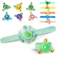 LED SPINNER BRACELET LED Light & Spinning Slap Kids Cartoon Bracelet Wrist Band (1 Pc / Mix Design) (1818)