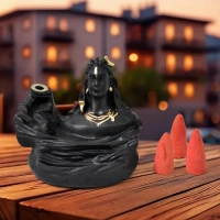 ADIYOGI SMOKE FOUNTAIN Adiyogi Shiva Backflow Smoke Fountain Incense Holder Burner (1 Pc) (1816)